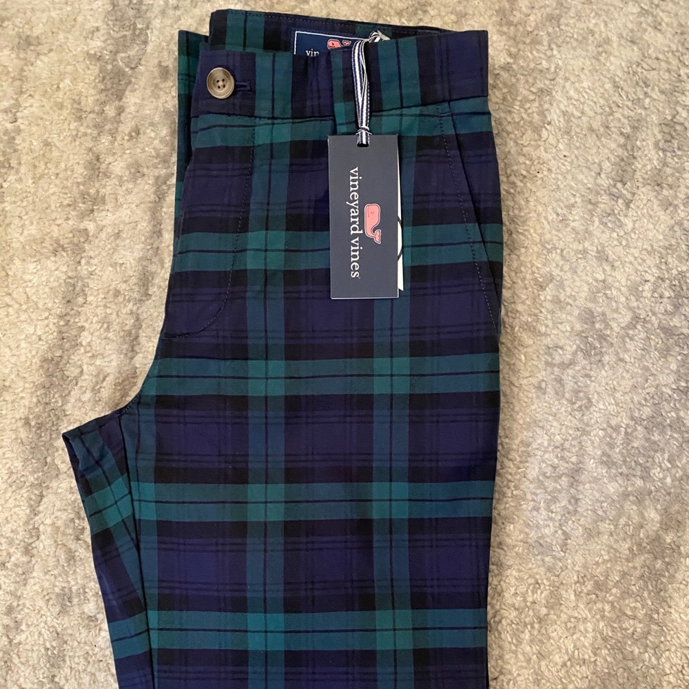 vineyard vines Gr/Blu Plaid Breakers Chino 28x30